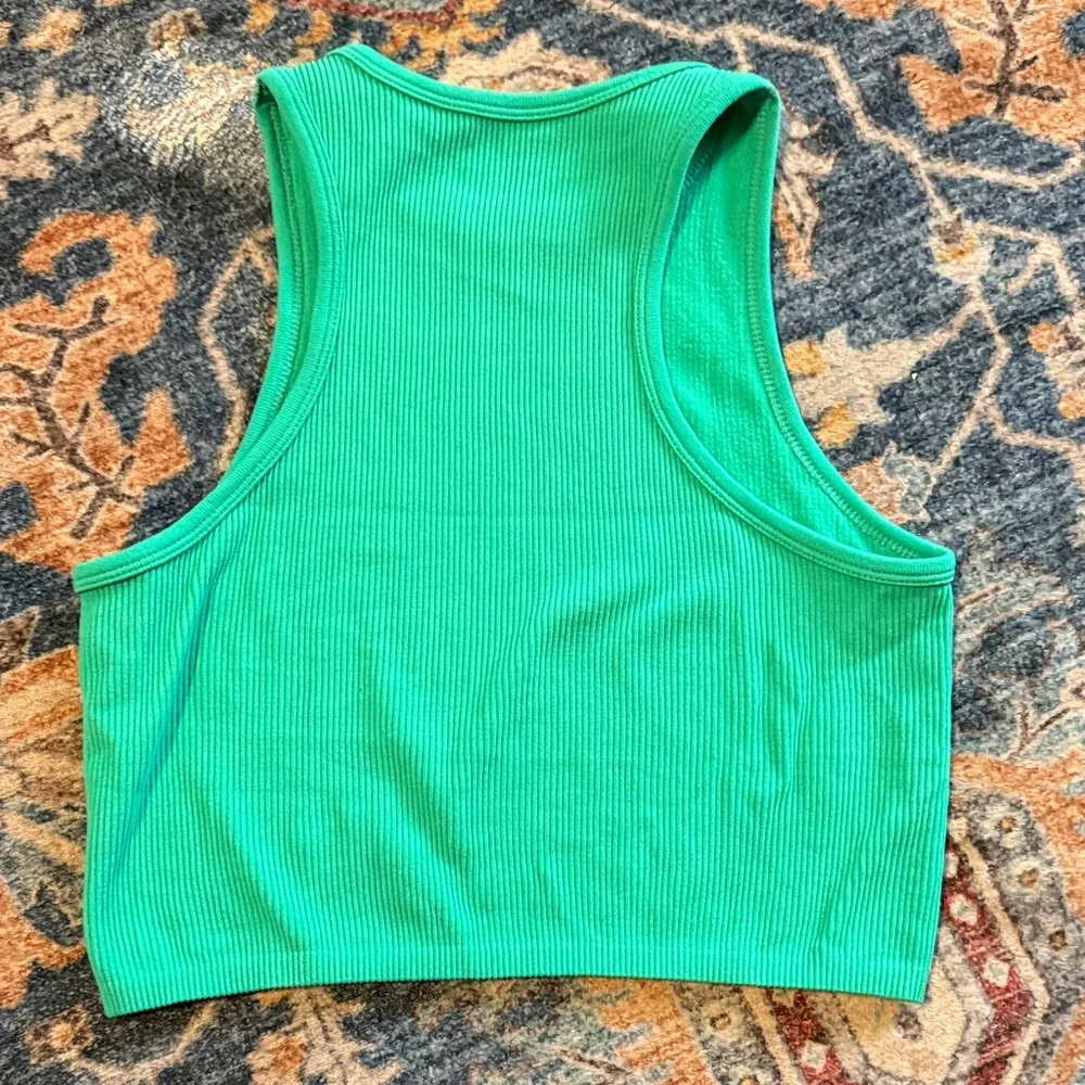 Green Ribbed Tank Top - Picture 2 of 2